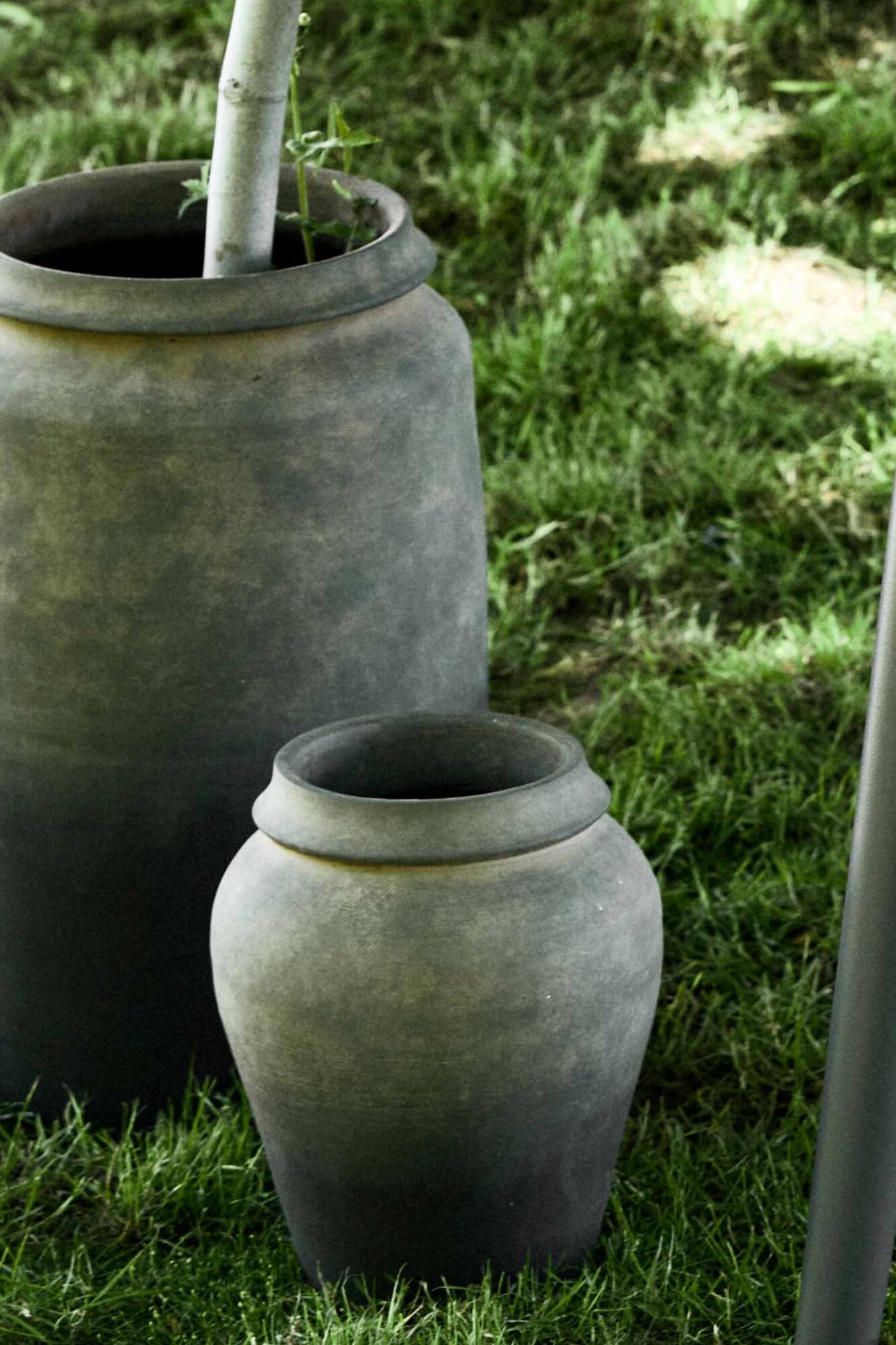 Miren potte/vase, H25 cm - sort/brun